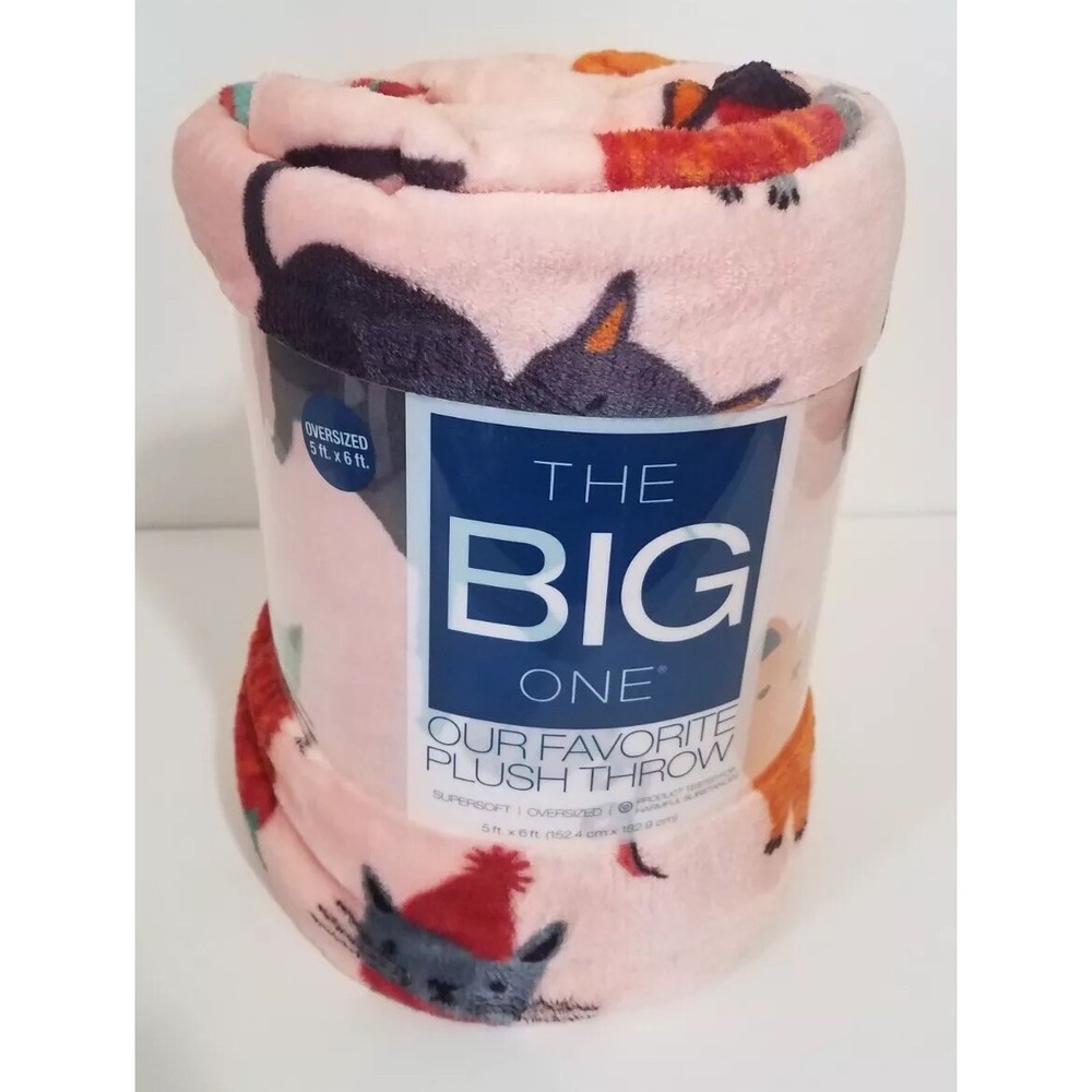 The Big One Cozy Fall Cats Oversized Supersoft Throw Winter Fun 5ft x 6ft NEW